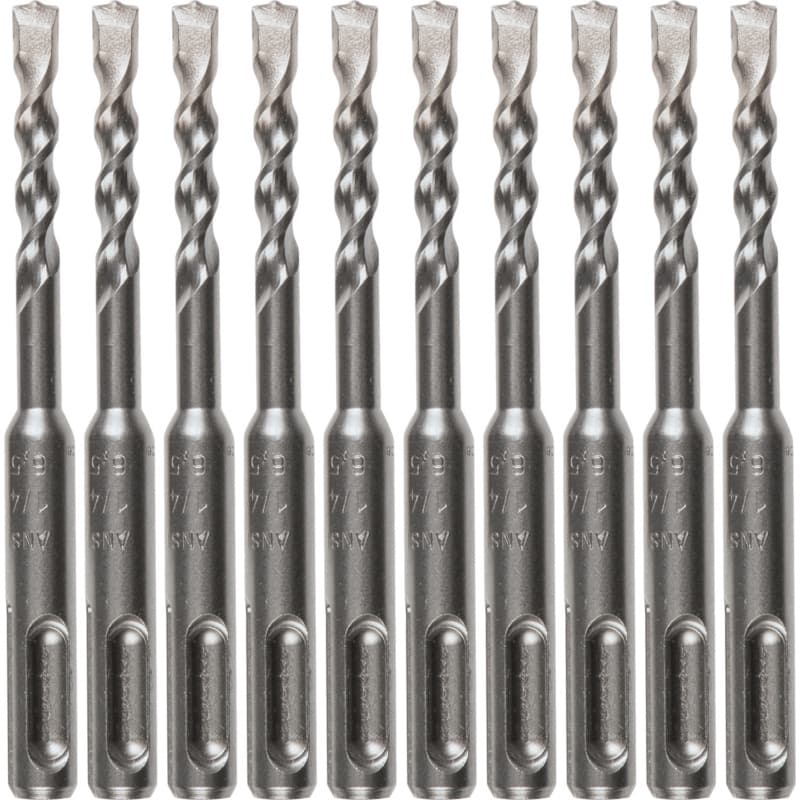 1/4" x 4" 2-Cutter SDS-PLUS Drill Bit (10/Pack)