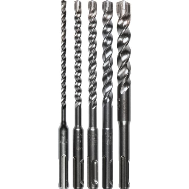 5-Piece SDS-PLUS 3-Cutter Drill Bit Set