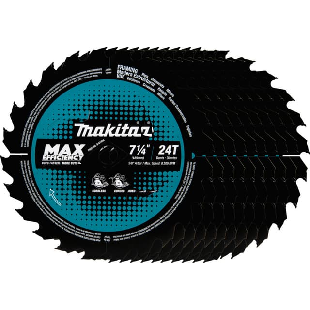 Makita Max Efficiency Framing Circular Saw Blades, 7-1/4" 24T