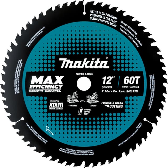12" x 60 Teeth Carbide-Tipped Max Efficiency Miter Saw Blade