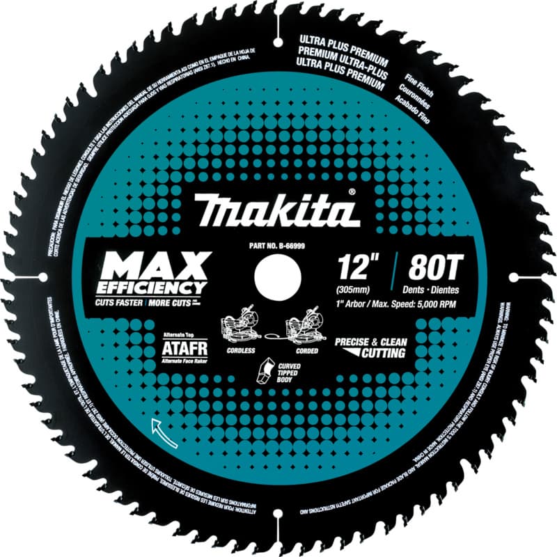 12" x 80 Teeth Carbide-Tipped Max Efficiency Miter Saw Blade