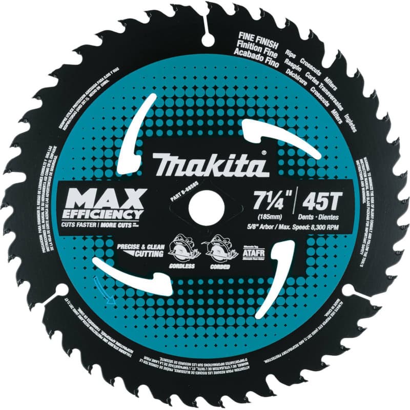 7-1/4" x 45 Teeth Cross/Plunge Cut Circular Saw Blade