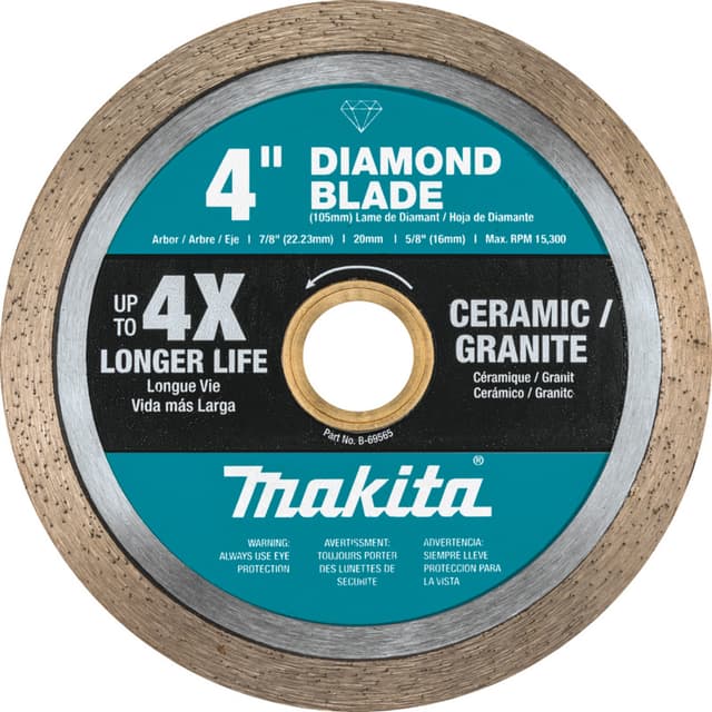 Makita Continuous Rim Diamond Blade for Ceramic/Granite, 7/8", 5/8", 20mm Arbor