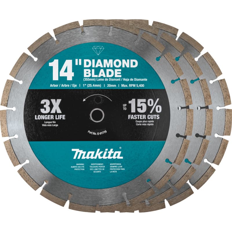 14" Segmented General Purpose Diamond Blade, Contractor (3/Pack)