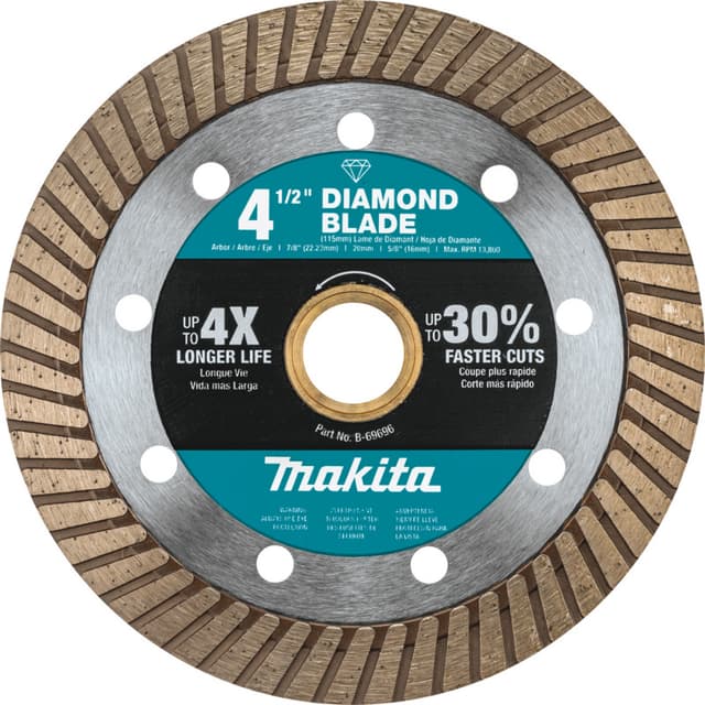 Makita Turbo General Purpose Diamond Blade for Concrete/Masonry, 4-1/2"