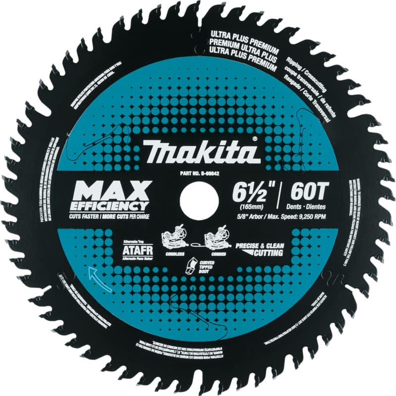 6-1/2" x 60 Teeth Carbide-Tipped Max Efficiency Miter Saw Blade