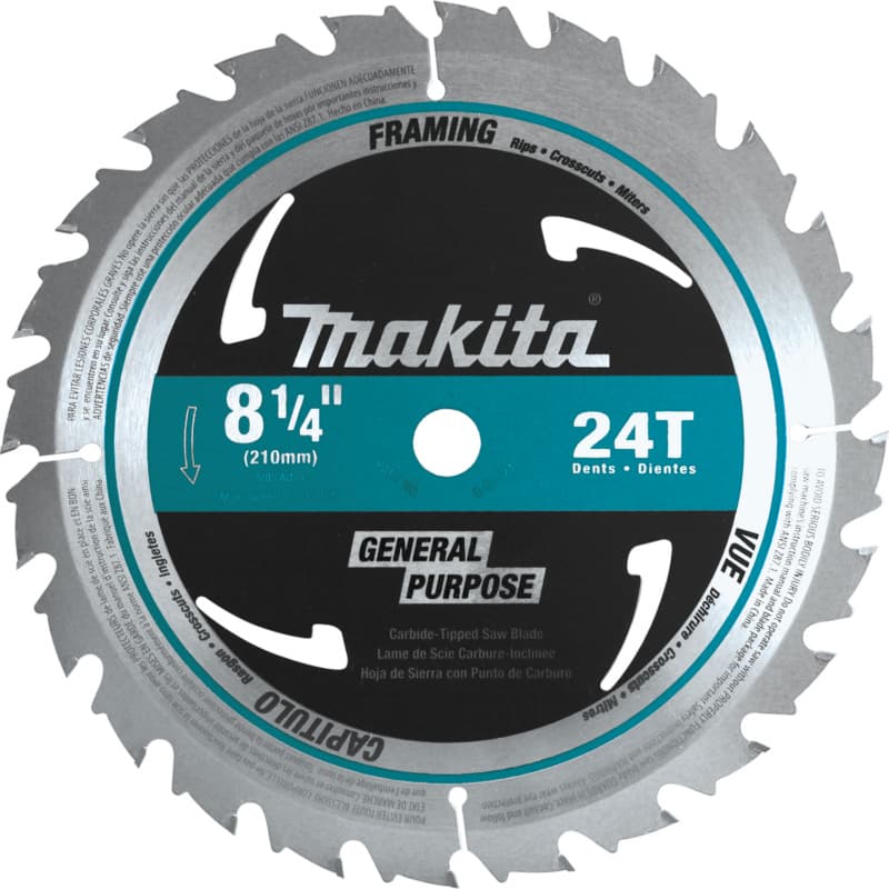 8-1/4" x 24 Teeth Cross-Cut/Rip/Plunge Circular Saw Blade