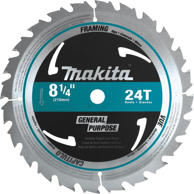 8-1/4" x 24 Teeth Cross-Cut/Rip/Plunge Circular Saw Blade