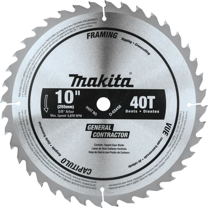10" x 40 Teeth Polished Miter Saw Blade for General Purpose