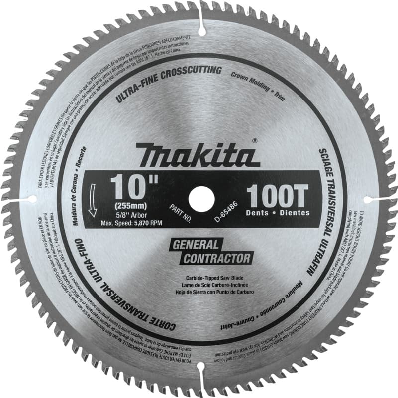 10" x 100 Teeth Polished Miter Saw Blade for Ultra-Fine Crosscutting