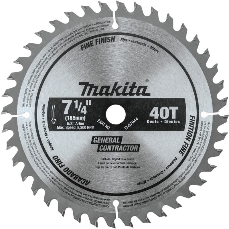 7-1/4" x 40 Teeth Cross-Cut Circular Saw Blade