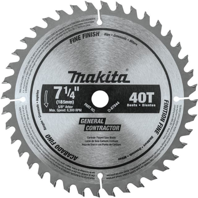 Makita Carbide-Tipped Fine Crosscut Circular Saw Blade, 7-1/4"