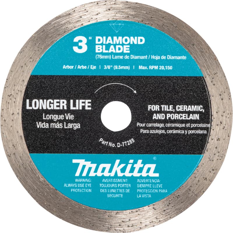 3" Continuous Rim Diamond Blade for Ceramic/Porcelain Cutting