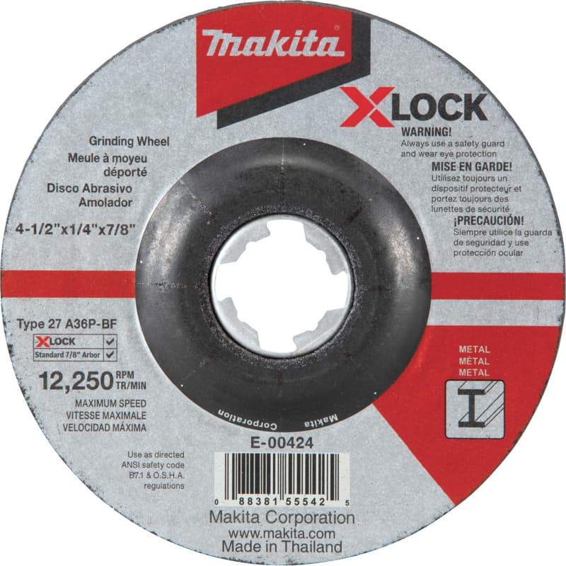 4-1/2" X-LOCK Type 27 General Purpose 36 Grit Metal Abrasive Grinding Wheel