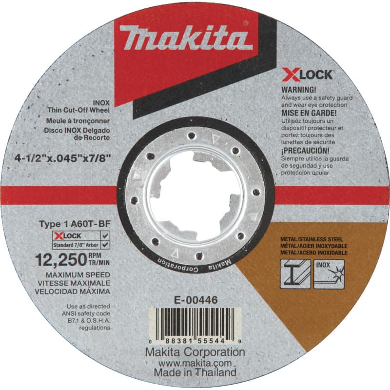 4-1/2" Type 1 General Purpose 60 Grit Thin Cut-Off Wheel for Metal/Stainless Steel Cutting, Aluminum Oxide
