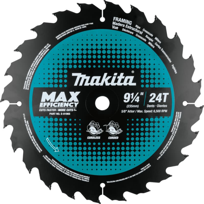 9-1/4" x 24 Teeth Carbide-Tipped Max Efficiency Circular Saw Blade for Framing