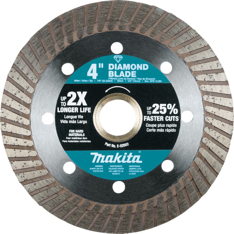 4" Hard Material Diamond Blade, Turbo