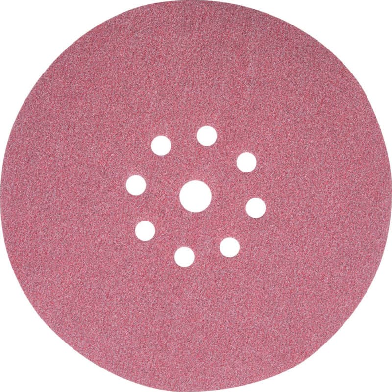 9" Hook/Loop 220 Grit 9 Holes Drywall Sanding Disc, Ceramic on Paper (25/Pack)