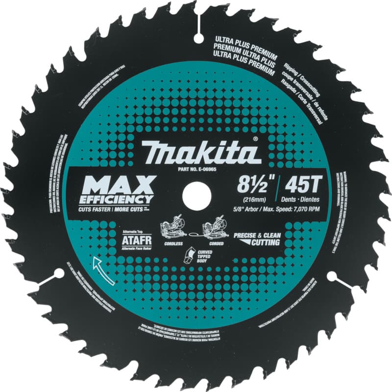 8-1/2" x 45 Teeth Carbide-Tipped Max Efficiency Miter Saw Blade