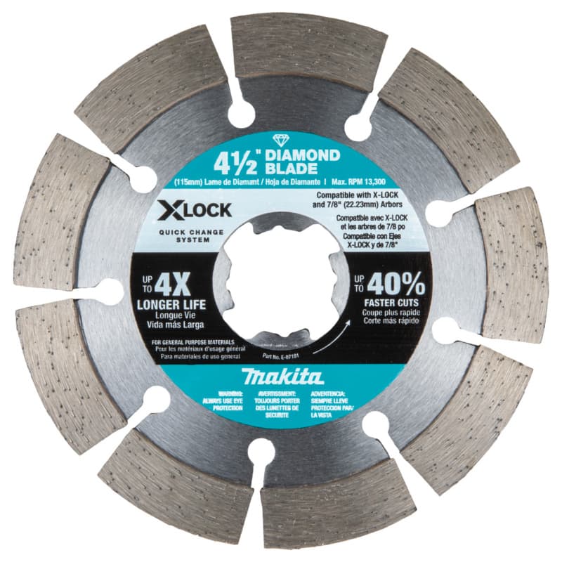 4-1/2" X-Lock Segmented Diamond Blade for Masonry Cutting