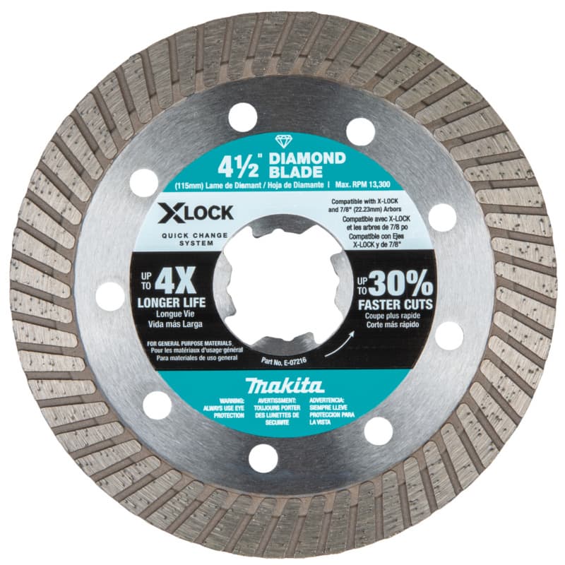 4-1/2" X-Lock Turbo Rim Diamond Blade for Masonry Cutting