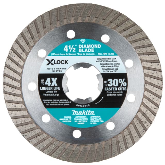 Makita X-LOCK Turbo Rim Diamond Blade for Concrete/Masonry, 4-1/2"