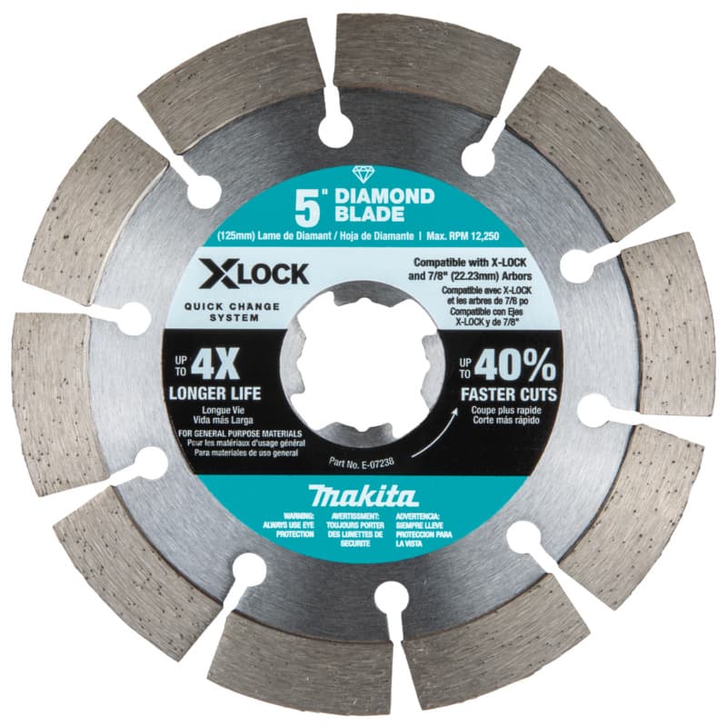 5" X-Lock Segmented Diamond Blade for Masonry Cutting