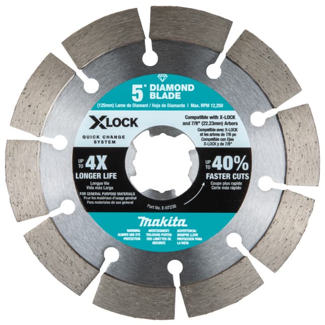 5" X-Lock Segmented Diamond Blade for Masonry Cutting