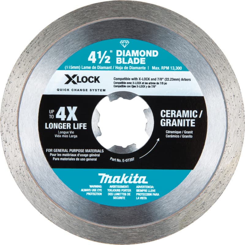 4-1/2" X-Lock Continuous Rim Diamond Blade for Ceramic/Granite Cutting