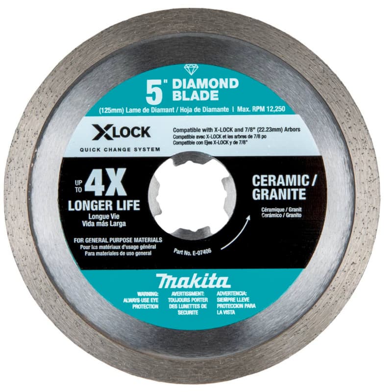5" X-Lock Continuous Rim Diamond Blade for Ceramic/Granite Cutting