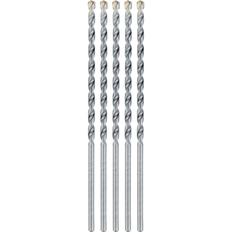 3/16" x 6" Carbide Tipped Percussion Masonry Hammer Drill Bit (5/Pack)