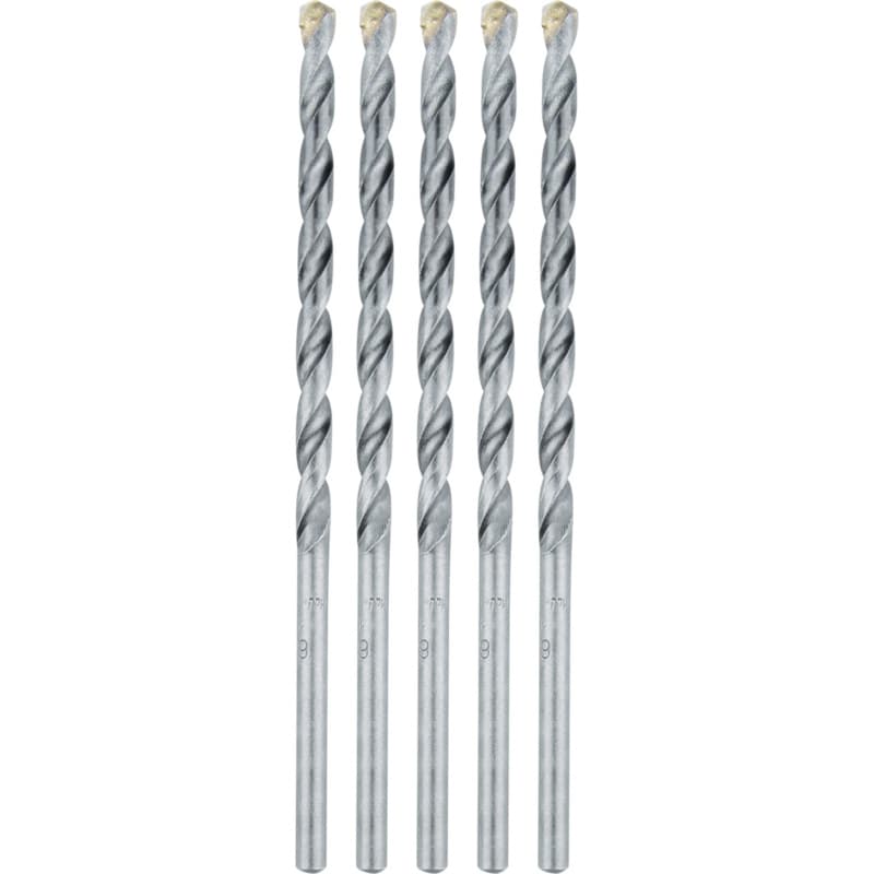 1/4" x 6" Carbide Tipped Percussion Masonry Hammer Drill Bit (5/Pack)