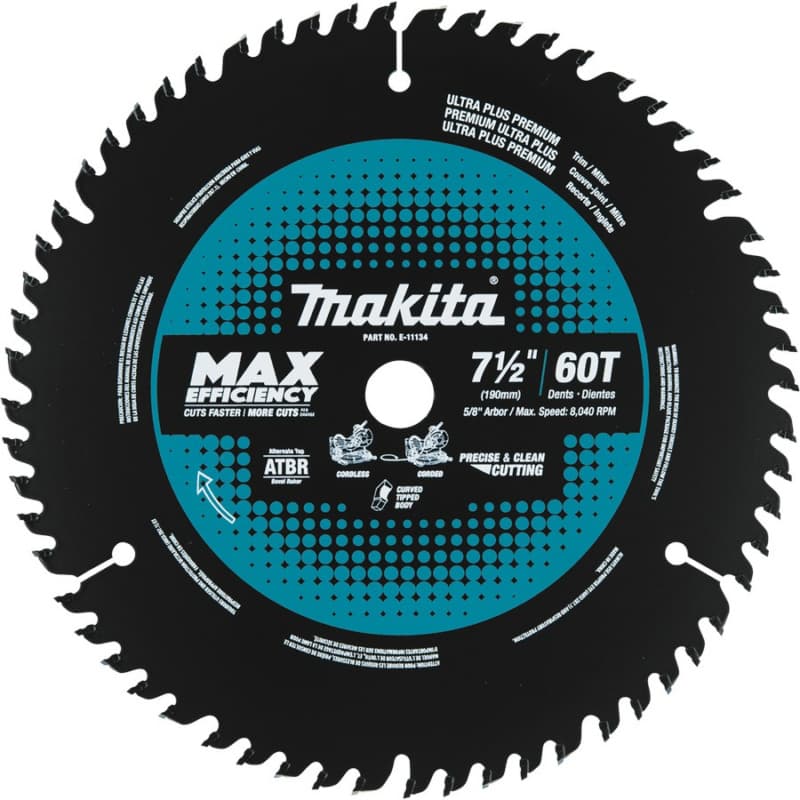 7-1/2" x 60 Teeth Cross-Cut Max Efficiency Miter Saw Blade