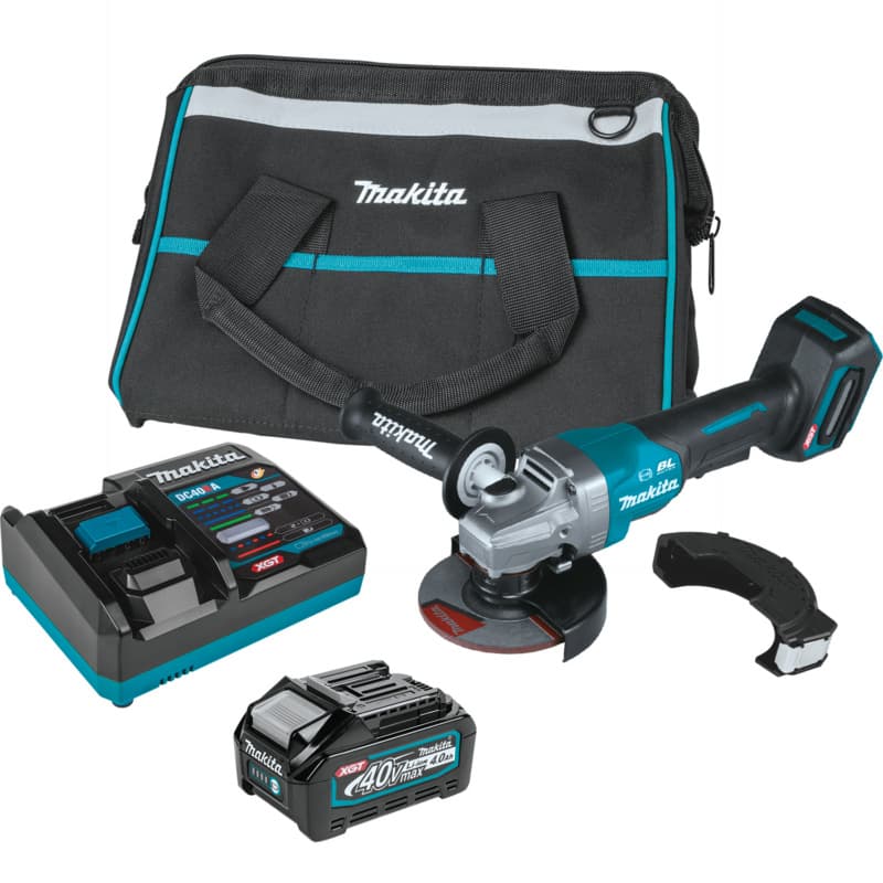 4-1/2" x 5" 40V max XGT Brushless Cordless Paddle Switch Angle Grinder Kit with Electric Brake (4.0Ah)