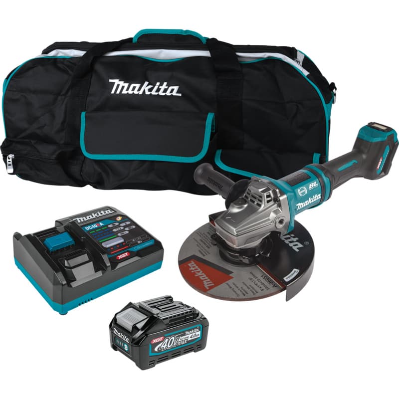7" x 9" 40V max XGT Brushless Cordless Paddle Switch Angle Grinder Kit with Electric Brake, AWS Capable (4.0Ah)