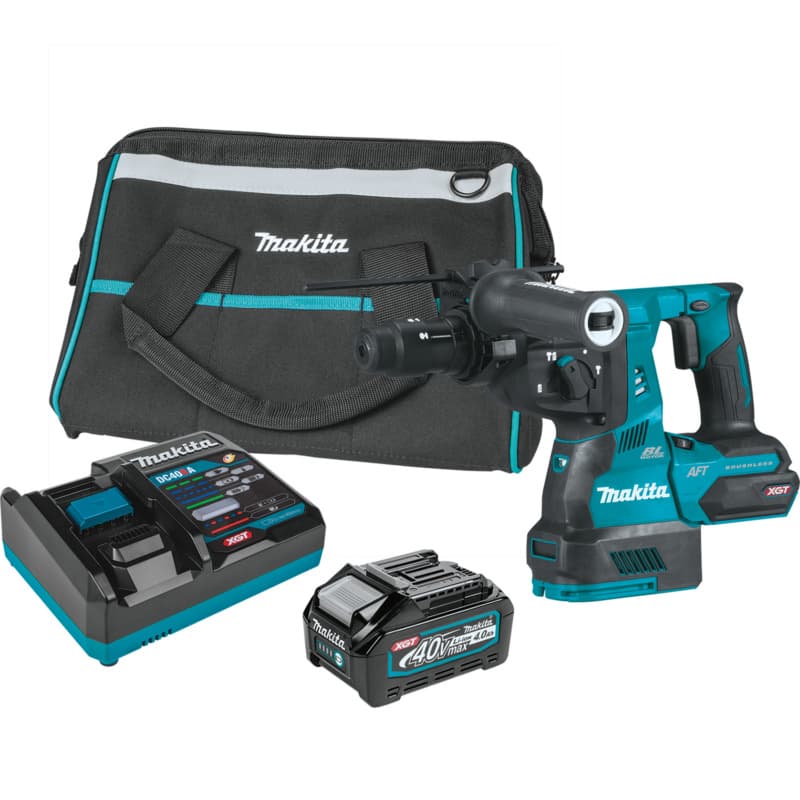 40 V Max XGT Brushless Cordless 1-1/8" SDS-PLUS AVT Rotary Hammer Kit with Interchangeable Chuck/AWS Capable (4.0Ah)