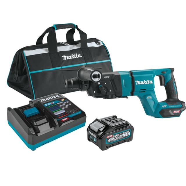 40 V Max XGT Brushless Cordless 1-1/8" SDS-PLUS AVT D-Handle Rotary Hammer Kit with AFT/AWS Capable (4.0 Ah)