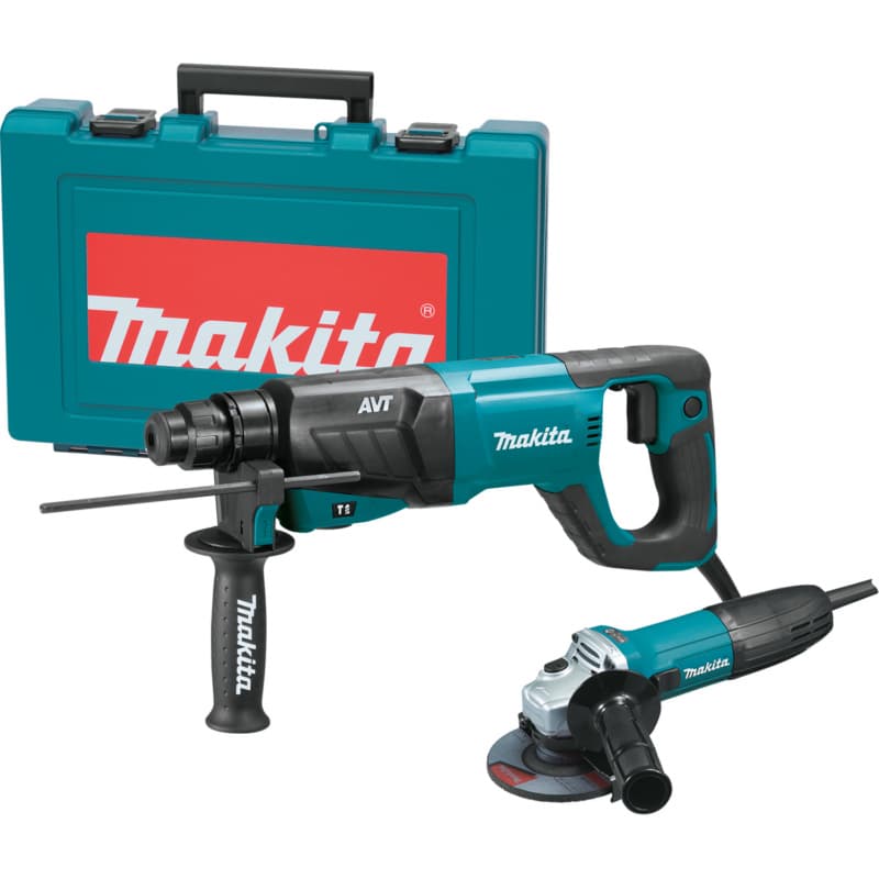 1" SDS-PLUS AVT Rotary Hammer with D-Handle, 4-1/2" Angle Grinder