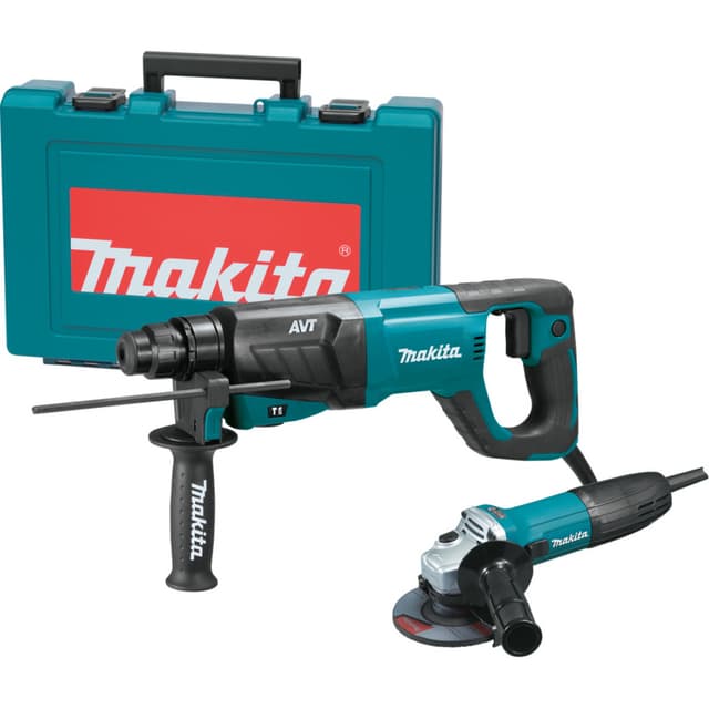 1" SDS-PLUS AVT Rotary Hammer with D-Handle, 4-1/2" Angle Grinder