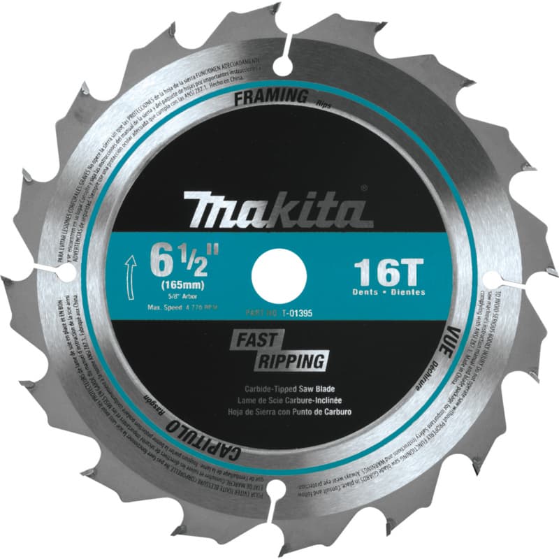 6-1/2" x 16 Teeth Ultra-Thin Kerf Framing Circular Saw Blade