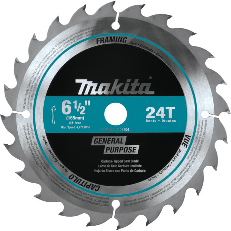 6-1/2" x 24 Teeth Ultra-Thin Kerf Framing Circular Saw Blade