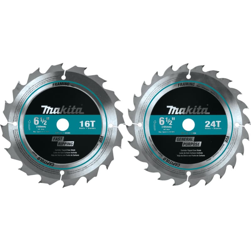 6-1/2" 2-Piece Ultra-Thin Kerf Circular Saw Blade Set