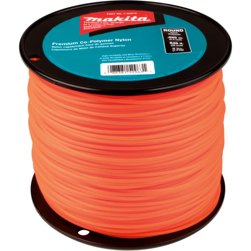 840' x 0.095" Round Trimmer Line, Orange