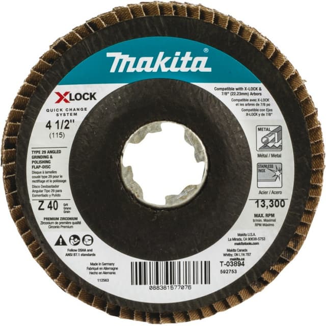 Makita, 4-1/2" Abrasive Flap Disc, Type 29 X-LOCK