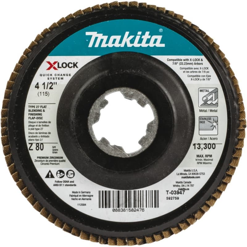 4-1/2" 80 Grit Blending/Polishing Flap Disc