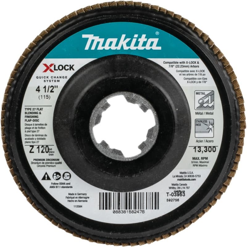 4-1/2" 120 Grit Blending/Polishing Flap Disc