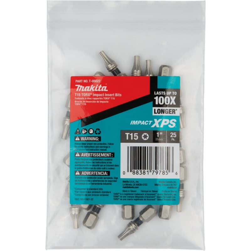 T15 x 1" Impact XPS Torx Drive Insert Bit (25/Pack)