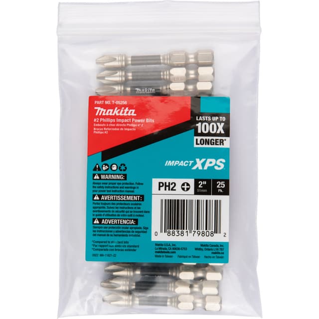 #2 x 2" Impact XPS Phillips Power Bit, 25/Pack, Bulk