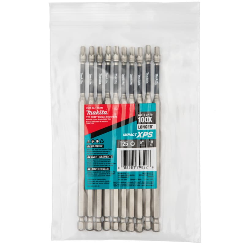 T25 x 6" Impact XPS Torx Drive Power Bit (10/Pack)