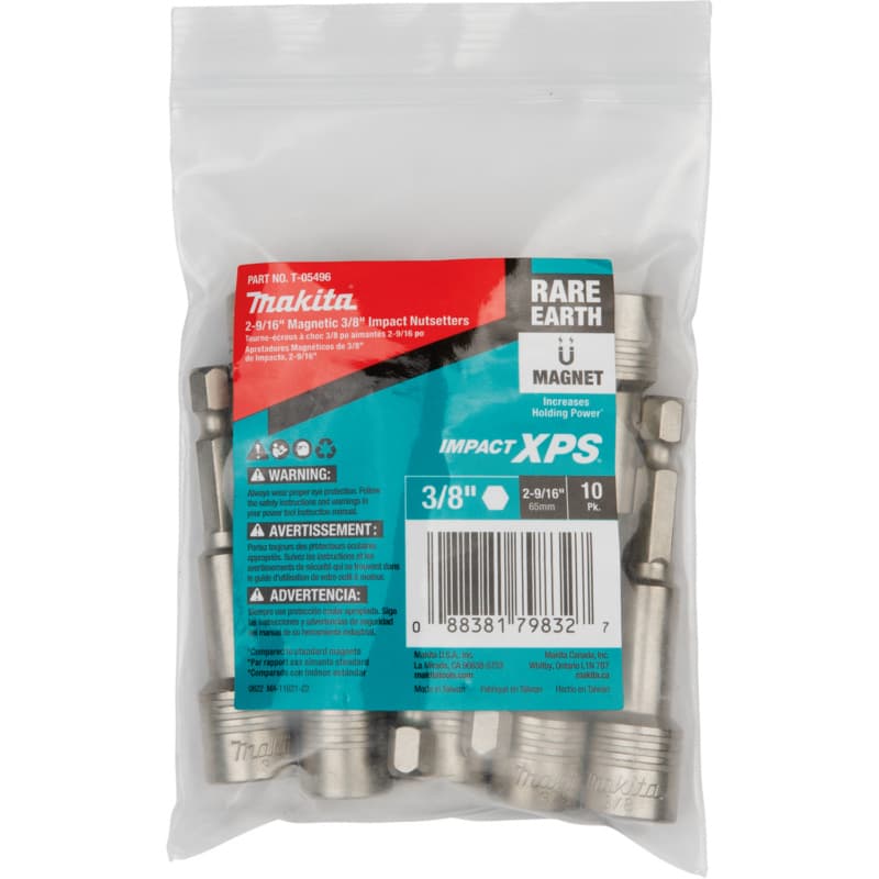 3/8" x 2-9/16" Impact XPS Magnetic Nutsetter, 1/4" Shank (10/Pack)